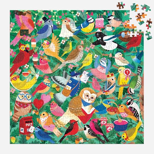 Mudpuppy - Birding Around 500 Piece Jigsaw Puzzle | Illustrated by Rebecca Jones, Colorful, For Adults, Family, and Kids, Recycled Paper, No Dust, Finished Size 20" x 20" - color: Birding Around