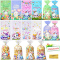 CUUSNNY Easter Candy Bags 100 Pcs with 120 Gold Twist Ties,Plastic Cellophane Treat Bags for Kids Easter Egg Hunt, Party Favors & Gift Packaging,Holiday Goodie Bag Supplies (Colorful Design) - color: 100Pcs Easter Cellophane Bags