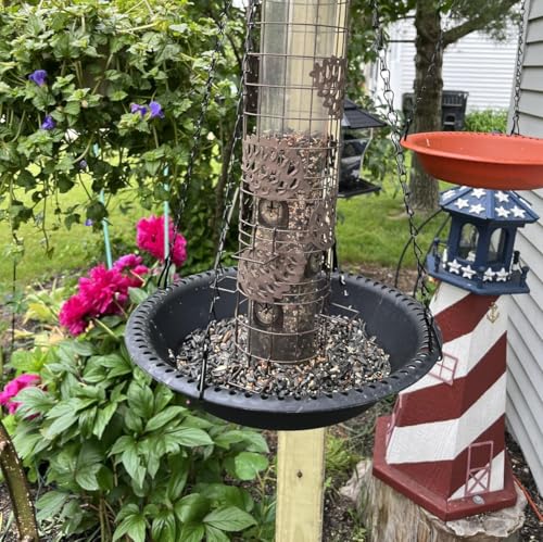 Hanging Bird Bath Bird Feeder 12 inch, 2 Pack Birdbath Tray for Garden Yard Outside, Brown - color: Brown, size: 12 inch 2pcs