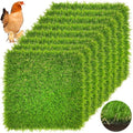 Irieiply 8 Pack 12"x12"x1.2" Chicken Nesting Pads for Laying Eggs, Washable Artificial Grass Carpet Synthetic Turf Mat Nest Box Bedding for Chicken Coop
