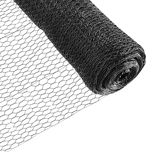 Fencer Wire 20 Gauge Black Vinyl Coated Poultry Hex Netting with 1 inch Mesh (6 ft. x 150 ft.) - size: 6 ft. x 150 ft.