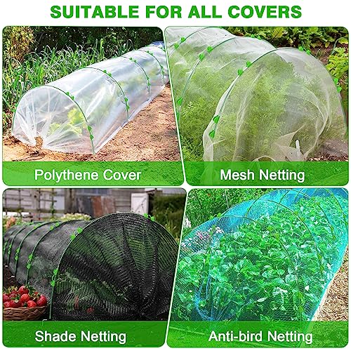 Garden Hoops for Raised Beds Row Cover, 36pcs 8ft Greenhouse Garden Grow Tunnel Netting Hoops, Greenhouse Support Hoops Garden Bed Hoops, Flexible Fiberglass DIY Hoops for Outdoor Plant, 24pcs Clips - size: 36PCS