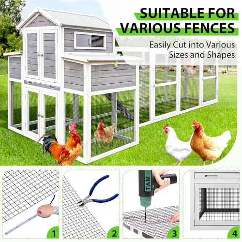 PVC Coated Welded Wire Fence,1 inch 24 in x 100 ft,Chicken Wire,Black Metal Fence Mesh Wire Roll,Garden Fencing Welded Wire Mesh for Pet Enclosures,Vegetable,Poultry and Agricultural Use - color: Black, size: 1"x1" 24inx100ft