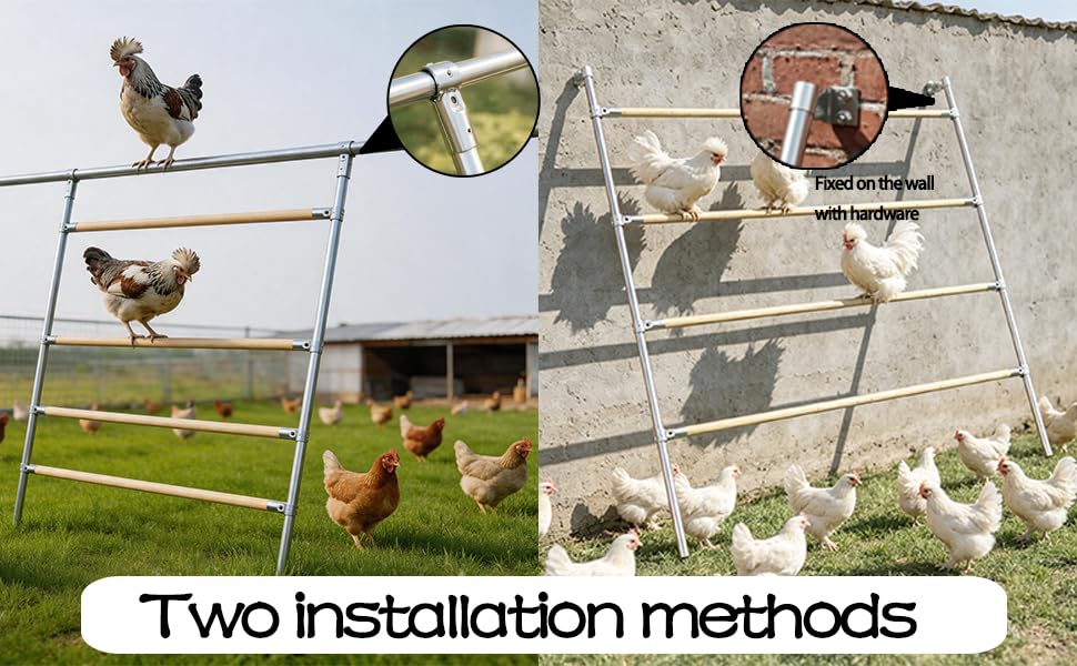 Chicken Perch Roosting Bars for Chickens in Coop, Can Be Mounted on Wall or Chicken Cage, Adjustable Height & Spacing 4-Tier, Large Chicken Roost for Backyard Poultry (Upgraded Version)