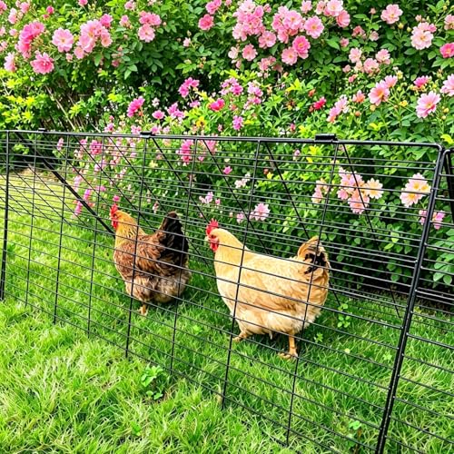 Foldable Expandable Chicken Tunnel for Outdoor Yard, Heavy Duty Poultry Run Tunnel, Predator Proof Enclosure Playpen for Chickens Rabbits Ducks