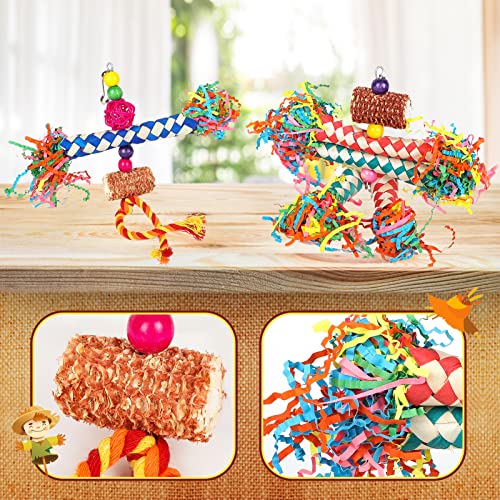 LifeIdeas Bird Shredding Toys, 5PCS Parrot Chewing Toys Corn Cob, Colorful Bird Foraging Toys for Small Medium Parrots Parakeets, Conures, Cockatiel, Lovebirds
