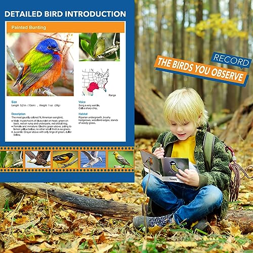 Toys for 3-7 Year Old Boys: LET'S GO! Binoculars for Kids with Bird Watching Manual Easter Birthday Gifts for 4 5 6 7 8 Year Old Boy Girls Outdoor Toy for Kid Ages 5-7 Toddler Camping Telescope - color: Blue