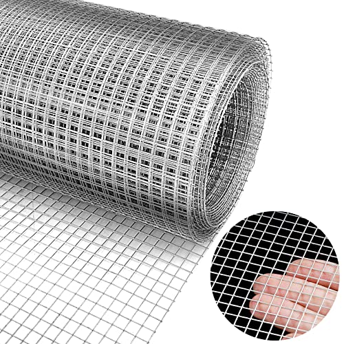 Hardware Cloth 20'' x 20' 1/4 in Galvanized Wire Mesh Roll (23 GA) Chicken Wire Fence Roll for Chicken Pen/coop Fences, Screen mesh, Rabbit/Snake Fences, Poultry enclosures, Handicraft Making, etc. - size: 20In x 20Ft