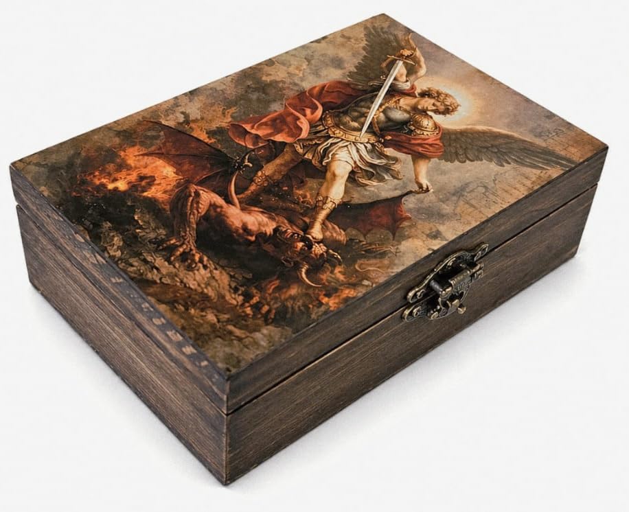 RK Collections Trinket Boxes Small Jewelry Keepsake Box (Saint Michael Archangel) - style: Saint Michael Archangel
