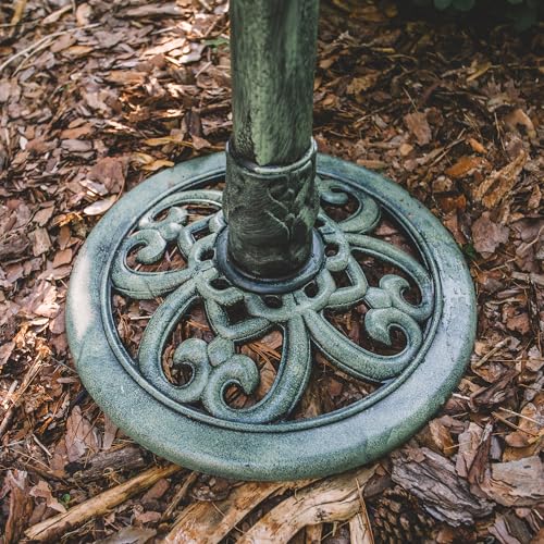 Backyard Expressions Outdoor Garden Bird Bath - Mint Green - Weather Resistant Polyresin - 27 Inch - color: Mint Green