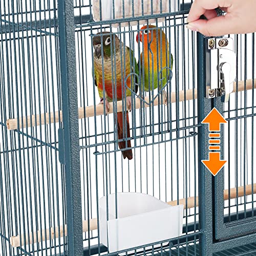 Topeakmart 54'' H Large Bird Cage Parrot Cage w/Stand Bird Cage for Conures Parakeets Cockatiels Canary Budgies Quaker Lovebird, Navy Blue - color: Navy Blue