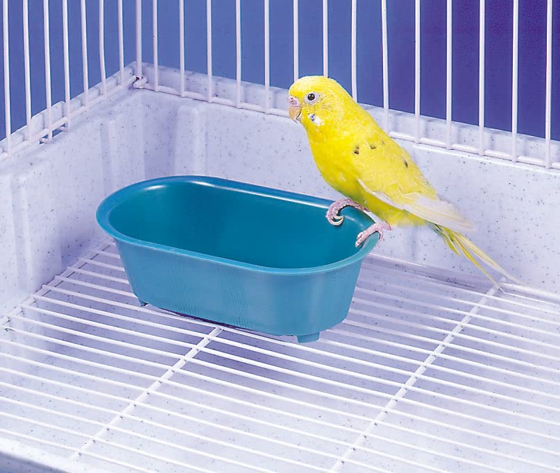 Penn-Plax Bird Bath with Mirror - Engaging Cage Accessory for Bathing, Play, and Feather Care - Easy to Clean & Install - Ideal for Parakeets, Canaries and Small Birds, 5.75 x 3.25 x 1.75 Inches