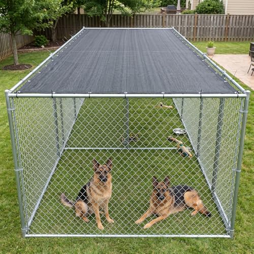 Amgo 6' x 14' Black Dog Kennel Shade Cover, 90% UV Block Shade Cloth, Mesh Tarp with Grommets for Dog Playpen, Dog Pen, Dog Run, Dog Crate, Fence Privacy Screen (We Make Custom Size) - color: Black, size: 0 6' x 1 4' Standard Size