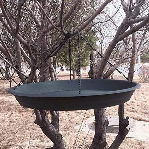 16" Bird Seed Catcher Tray Platform Feeder Hanging Tray Seed Hoop Outdoors Backyard Garden (Black)