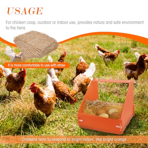 Touri Chicken Nesting Boxes, 6 Packs, Durable | For Laying Eggs, Fits Hens Ducks and Poultry - color: Orange-6 pack
