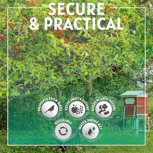 6-1/2 x 33 ft. Green Gentle Garden Netting/Row Cover/Screen | Protect Secure to Keep Away Birds and Rodents from Fruit, Vegetable, Flowers and Sensitive Plants, While Allowing Water and air in - size: 1 Pack