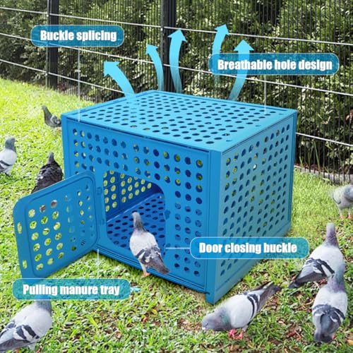 La La Pet Poultry Carrier Crate with 2 Side Doors Portable Seafood Breeding Box Detachable and Stackable Case Multifunctional Cage for Rabbits Guinea Pigs Chinchillas and Small Animals
