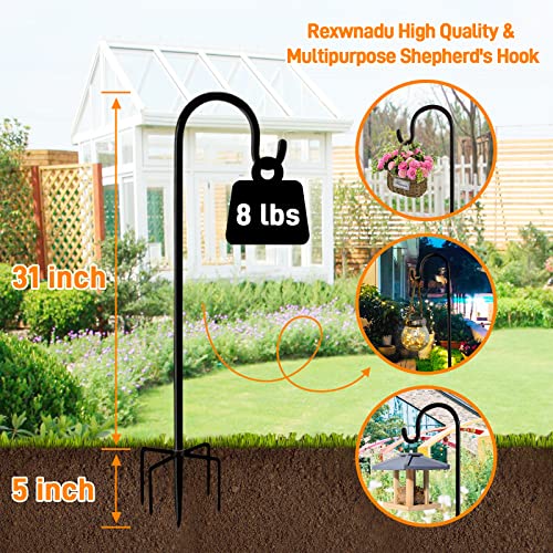 Shepherd Hooks 36 inches for Bird Feeders Outside Heavy Duty Shepherd Stand Plant Hanger Yard Hooks for Lanterns,Solar Lights,Bird Feeder,Wedding,Planter Pot-2 Packs - color: 2 packs-36in