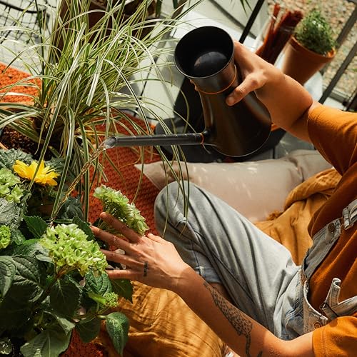 Fiskars Indoor Watering Can, Long Reach Spout for Precision Hydration on House Plants, Flowers & Garden, Anti-Drip Nozzle with Translucent Volume Markings, Ergonomic Recycled Plastic Body, 40 oz - size: Watering Can