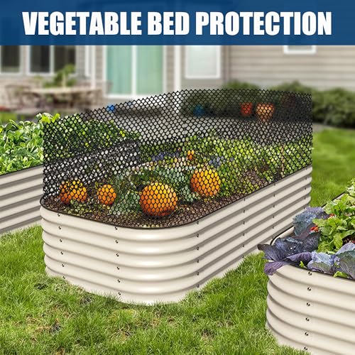 Black Plastic Chicken Wire Mesh,16in x 16.4ft with 30 Zip Ties | Easy to cut and bend, no sharp edges. Ideal for poultry, rabbits, dogs, garden beds, balcony screens, floral guards & DIY. - color: 16ft Black