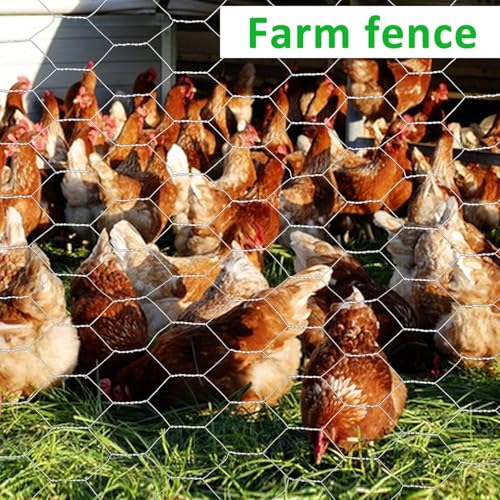 45 in X 200 ft Chicken Wire Fencing Metal Floral Chicken Wire Fence for Crafts 1 Inch Hexagonal Galvanized Poultry Wire Netting for Chicken Coop Barrier Rabbit Cage