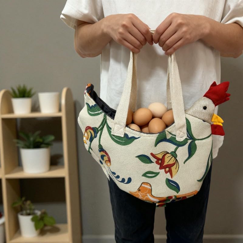 Handmade fabric egg collection basketChicken/Rooster/Hen/Farmhouse,Chicken lovers basket,fruit basket/ice cream bowl cozy/Valentine Day/Easter/Mother/Fathers Day gift - style: Farmhouse