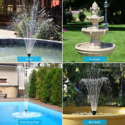 Solar Water Pump 12W, Solar Water Fountain Pump with 160GPH Submersible Pond Pump Adjustable Flow for Solar Fountain, Pond, Fish Tank, Garden, Pool, Water Features - size: 12W