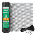 AlpineReach Plastic Chicken Wire Fencing Mesh 1.3ft x 10ft Roll with Zip Ties - Ideal for Poultry, Dogs, Rabbit Barrier & Gardening, Durable UV Resistant, Versatile Rigid Fence, Black (15.7" x 120") - size: 1.3ft x 10ft