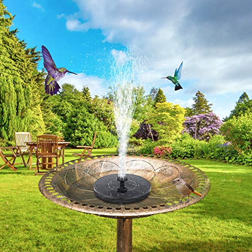 Mademax 1W Solar Bird Bath Fountain Pump, Solar Fountain, Free Standing Floating Solar Powered Water Fountain Pump for Bird Bath, Garden, Pond, Pool, Outdoor