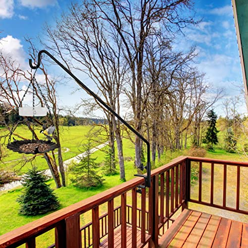 2 Pack Heavy Duty Extensible Adjustable Deck Hooks for Hanging Bird Feeders, Plants, Suet Baskets, Wind Chimes, Lanterns - size: 43in Long Deck Hook-2 Packs