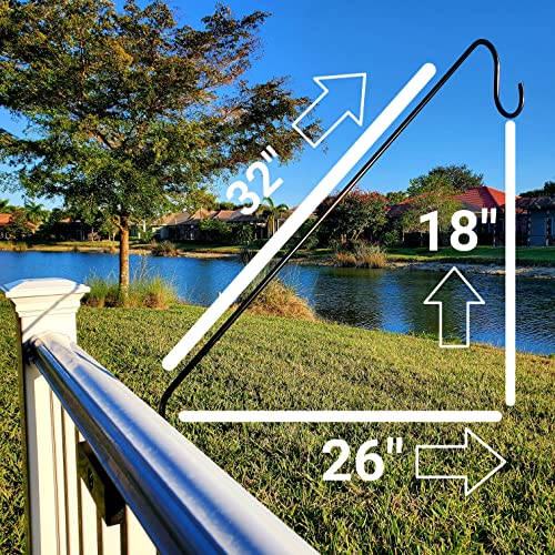 Premium - One Piece Pole 32" Extension Kit Ideal for Bird Feeders, Lighter Flower Baskets, Chimes, etc. for Vertical Spindled Deck Railings Our Original Longer Extension Hook - size: (1) 32" Extension