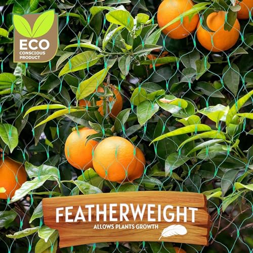 6-1/2 x 33 ft. Green Gentle Garden Netting/Row Cover/Screen | Protect Secure to Keep Away Birds and Rodents from Fruit, Vegetable, Flowers & Sensitive Plants, While Allowing Water & air in-2PK - size: 2 Pack