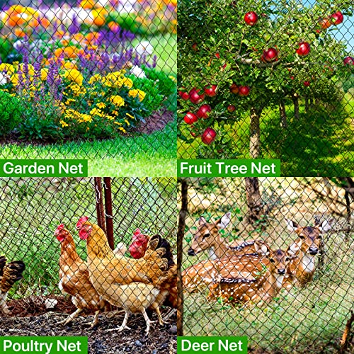 Bird Netting for Chicken Coop,50x50ft Poultry Netting with 2.4" Square Mesh | Heavy Duty Garden Net for Blueberry, Fruit Trees & Vegetable, Protects from Birds, Deer & Squirrels, for Chicken Run & Pen - size: 50'×50'-2.4''