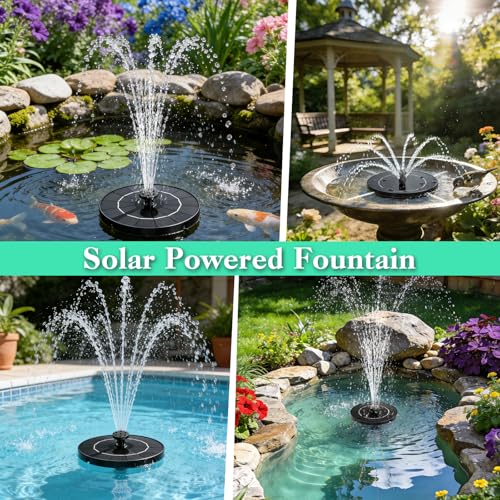 DDcafor Solar Fountain for Bird Bath 3.5W Solar Powered Water Fountain Pump | Floating Solar Water Pump for Birdbath,Small Pond Garden Outdoor Water Feature with 6 Nozzles - color: Solar Water Fountain 3.5w
