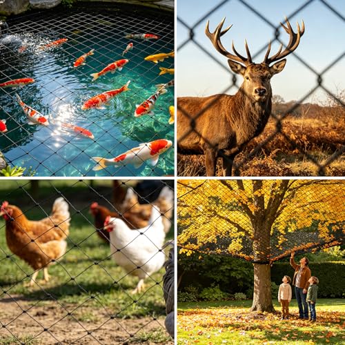 Jollybower Bird Netting 25'x50' Heavy Duty Nylon, 3/4" Square Mesh Poultry Chicken Coop Netting, Garden Netting for Fruit Trees Plants Against Hawks Wild Animals - size: 25'x50'-3/4"