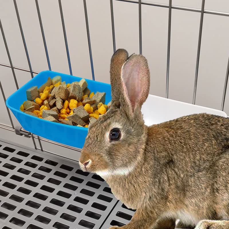 6 Pack Rabbit Feeder Waterer Chicken Guinea Pig Cage Food Water Bowl Hanging Watering Container Feeding Dish Coop Cup Treats Drinker for Pigeon Dove Puppy Cat Bird Bath Basin Hamster Bed - size: 15 oz cage bowl Pack of 6