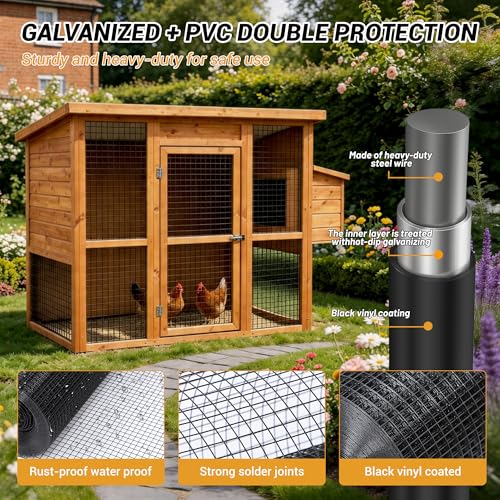 19 Gauge Hardware Cloth 48inx100ft 1/2 in Predator Proof Chicken Wire Fence | Stronger Than Chicken Wire Welded Wire Mesh for Garden, Chicken Coop, Rabbit Snake Protection Poultry Netting - size: 1/2in 48'' X 100'