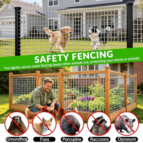 Welded Wire Fence 1/2‘’x 1/2‘’ 6ft x 100 ft,Vinyl Coated Welded Wire Mesh Roll,16GA Heavy Duty Galvanized Chicken Wire Fencing, Hardware Cloth for Yard Vegetable Protection Goat & Poultry Netting - size: 6' x 100'-16 Gauge(Silver)