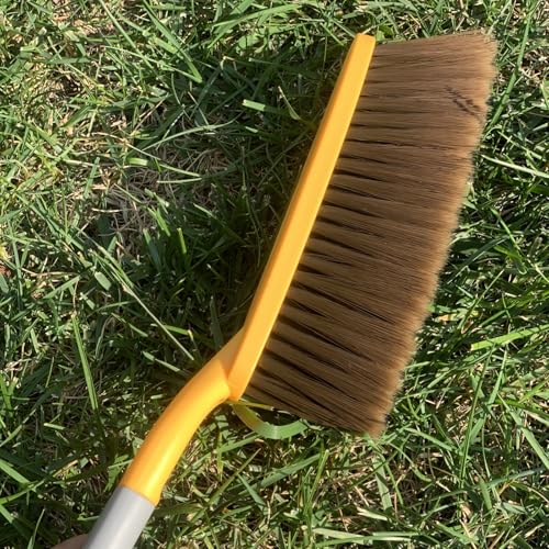 15" Yellow Soft Brist. Hand Broom Brush Bed Sofa Counter Hair Clear | Soft bristle hand broom brush, efficiently clear pet hair, dust debris on beds, sofas countertops for daily home cleaning. - color: Yellow 1