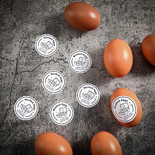 1000 Pcs Farm Fresh Eggs Carton Labels 1.5 Inch Round Self Adhesive Stickers for Chicken Quail Duck(Washed Eggs) - style: Washed Eggs