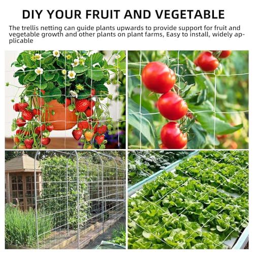 Trellis Netting, PDGROW Garden Plant Trellis Netting, 6 x 15 ft Heavy Duty Garden Trellis Netting, Outdoor Grow Net for Vines, Fruits, Vegetables, Grapes, Beans,Peas, 1 Pack - size: 6x15ft - 1 Pack