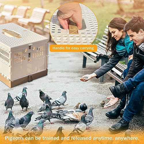 Folding Bird Cage Pigeons Travel Cage Training Cage Release Pairing Cage Plastic Nest Box for Pet Bird Racing Small Animals - size: M