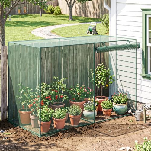 Outsunny 6' x 3' x 5' Crop Cage, Plant Protection Tent, Green | Zippered Doors, for Vegetable Garden Backyard Outdoor Use