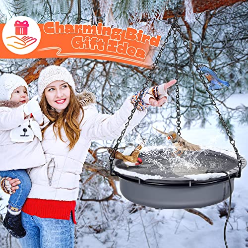 1 Pack Upgrade Bird Bath Heater for Outdoors, 60 Watts Birdbath Deicer | Pond Deicer Water Heater Thermostatically Controlled with Auto Shut off Function for Patio Lawn Winter (White) - color: White