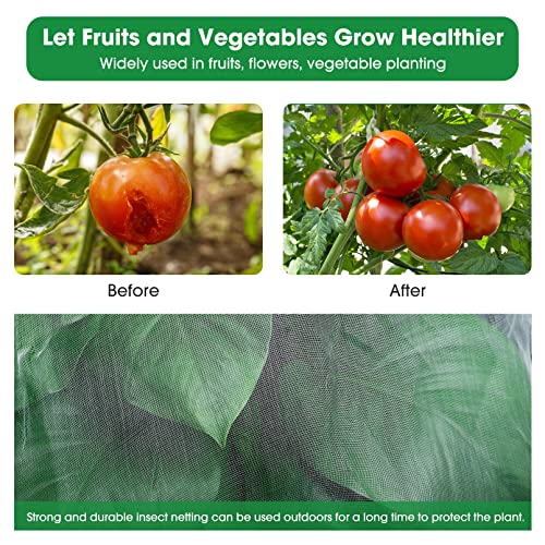 Unves 8'x24' Garden Netting, Bird Netting for Garden Protection | Insect Plant Mosquito Net Covers for Vegetable Fruits from Birds Bugs - size: 8 x 24 Ft x 1 pc