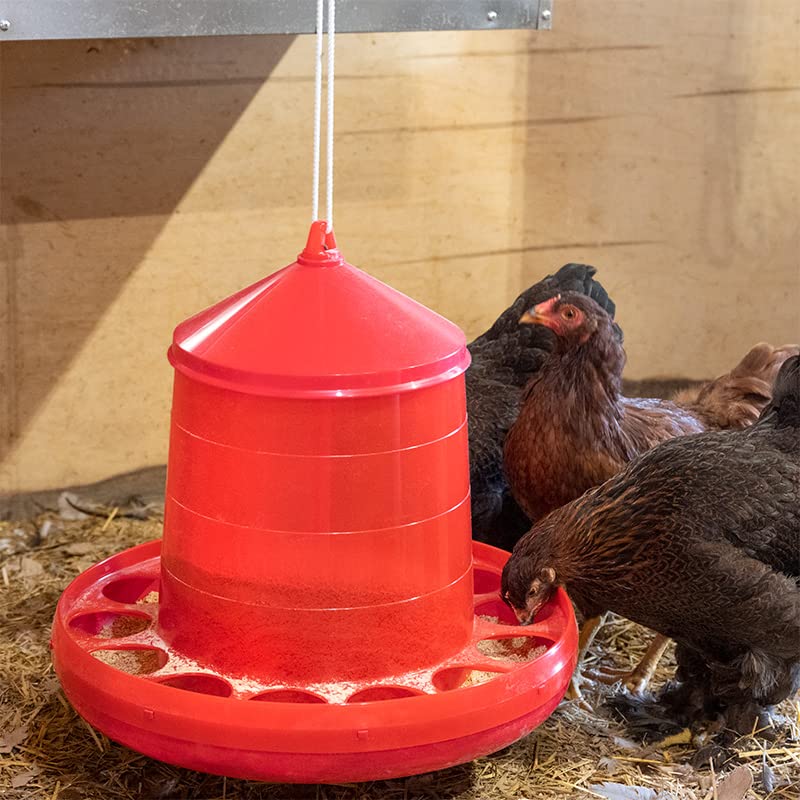 Premier 1 Poultry Tower Feeder – 35 lb Feeder for Chickens, Ducks & Turkeys | Semi-transparent for at-a-glance feed monitoring. No need to remove top to check level. - style: 35 lb