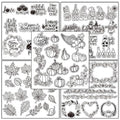 Whaline 5 Sheet Fall Thanksgiving Clear Stamps Autumn Leaves Pumpkin Gnome Silicone Transparent Stamps Happy Fall Border Stamp Cards for DIY Craft Card Making Scrapbooking Embossing Album Decor - style: Fall Thanksgiving