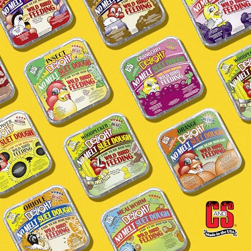 C&S Insect Delight No Melt Suet Dough, Suet Cakes for Wild Birds Including Robins, Blue Jays, Woodpeckers, Wrens, Bluebirds and More, 11.75 Ounces, Pack of 8 - size: 1.47 Ounce (Pack of 8), style: Insect, 8 Pack