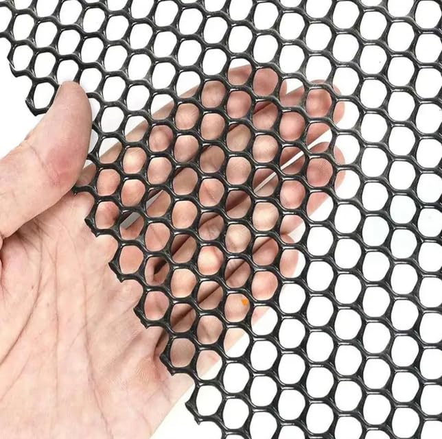 Plastic Chicken Wire Mesh - 16in x 16.4 ft Black,Comes with 30 Twist Ties, Plastic Wire Mesh Fence for Dogs, Cats & Poultry - Garden Netting & Animal Barrier, Balcony Netting for Pets - WEYHDDTL - size: 16Inchx16.4Ft(0.3"Opening)