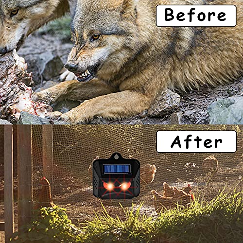 Triumpeek Animal Repeller, Solar Powered Predator Eye Nighttime Animal Deterrent Devices with Red LED Lights, Night Guard Animal Repellent Scares Coyote Skunk Raccoon Deer Away from Yard Chicken Coop | Solar Powered, Red LED Lights, Night Guard, Scares Co